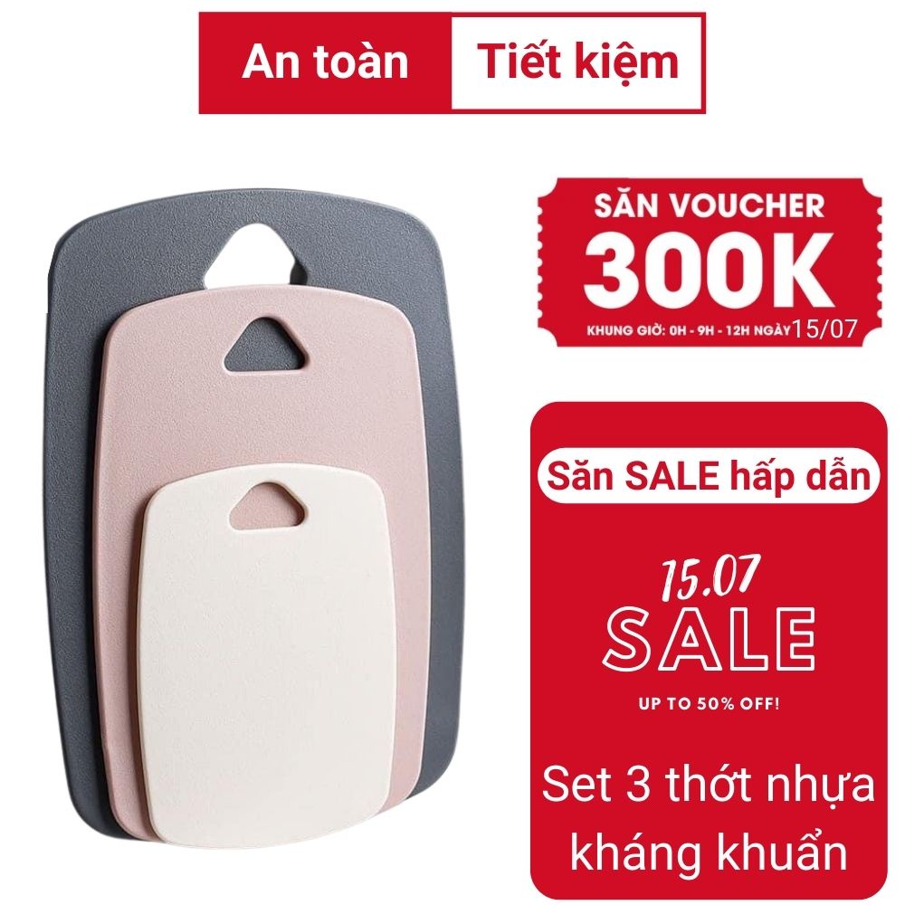 Combo set 3 Thớt Nhựa Kháng Khuẩn Nhiều màu, Hàng Loại 1, Đẹp Chất Lượng Cao Bolo_shop1