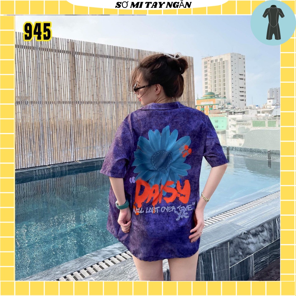 Áo Sơ Mi Tay Ngắn Unisex Cổ Bẻ Phong Cách Hàn Quốc Freesize