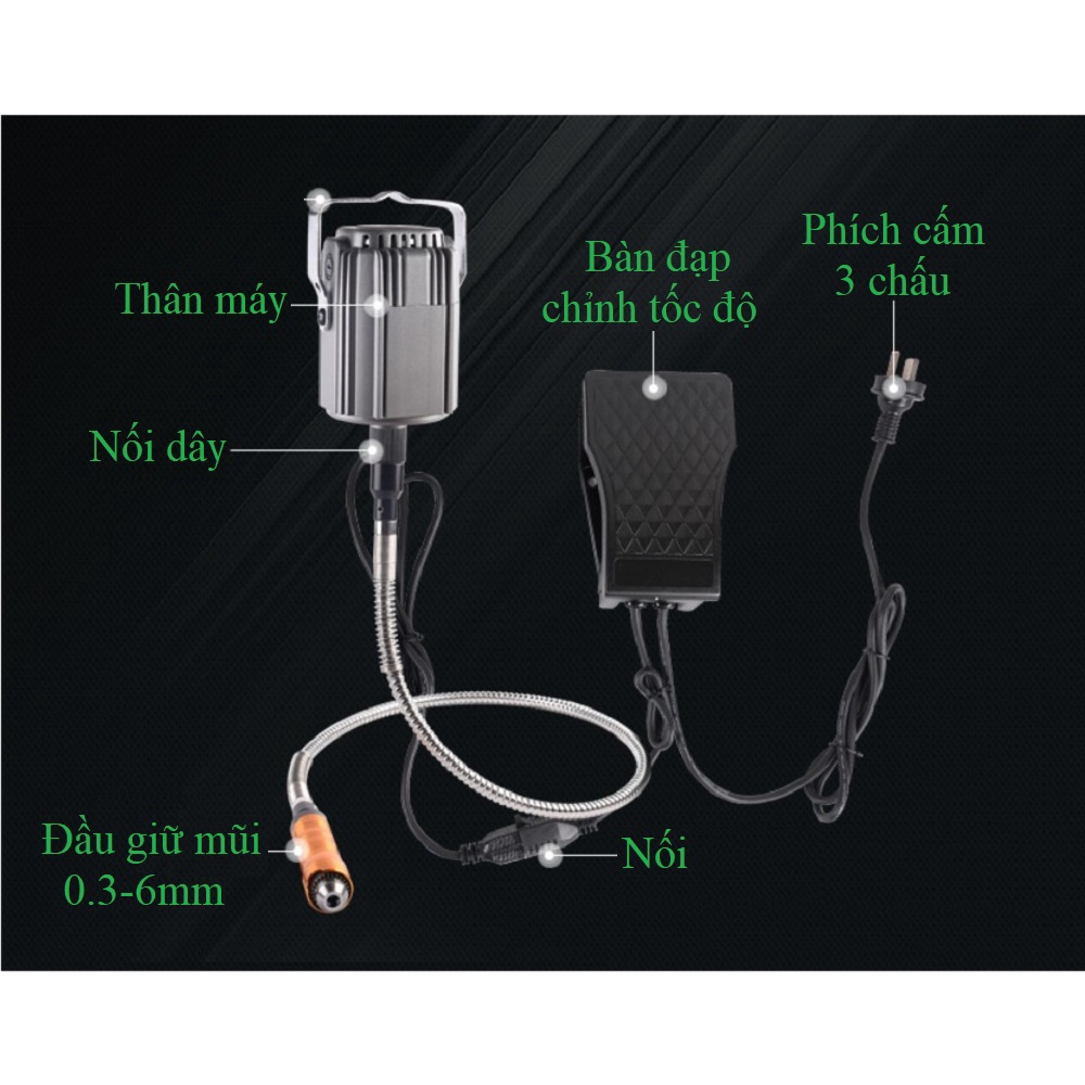 Máy mài khuôn, khoan, cắt đánh bóng dạng treo công suất lớn 780W
