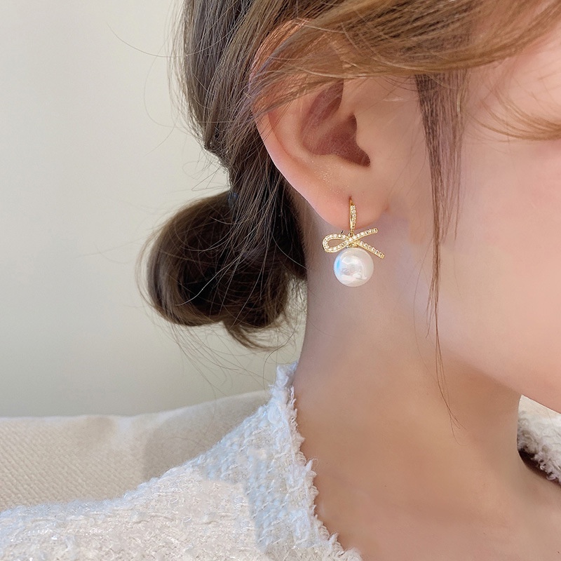 Khuyên Tai Hình Nơ Đính Đá Độc Đáo Hợp Thời Trang