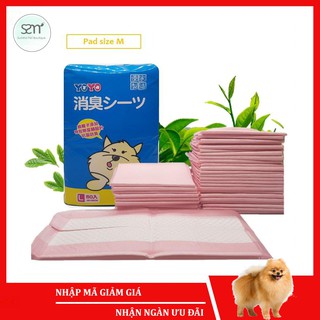 Tã lót cho chó mèo thú cưng kháng khuẩn Sumiho size M 45x60cm (50 cái) hương trà xanh