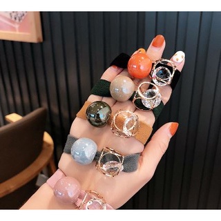 Set 5 Dây Buộc Tóc Co Giãn Đính Đá Pha Lê