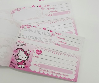 [ Mua 10 tặng 1]  Phiếu ship hàng, phiếu giao hàng  kitty  100trang