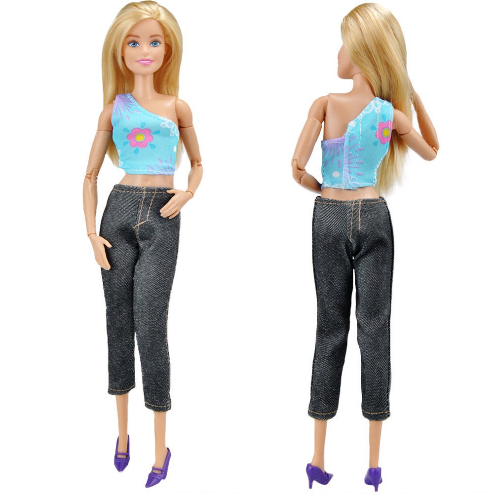 Bộ Quần Áo 5 Món Thời Trang Mùa Hè Cho Búp Bê Barbie