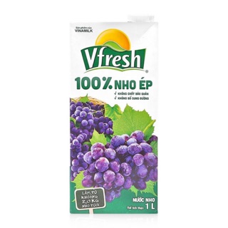 Nước nho ép 100% vfresh hộp 1l