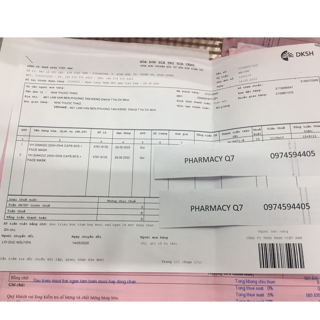 Vitahealth Ginkgo 2500 With DHA Mỹ Viên Uống Hộp 60 Viên