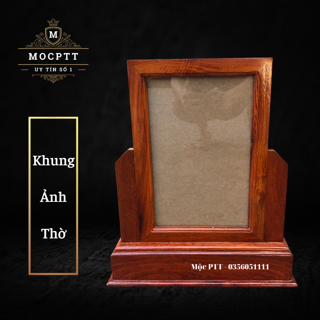 Khung ảnh thờ mẫu trơn gỗ Hương Ta kích thước ảnh 20 x 30 Cm