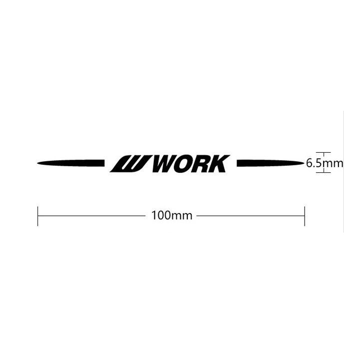 phụ kiện ô tô - Decal Chữ W Work Dán Trang Trí Lazang ô Tô Ms-202