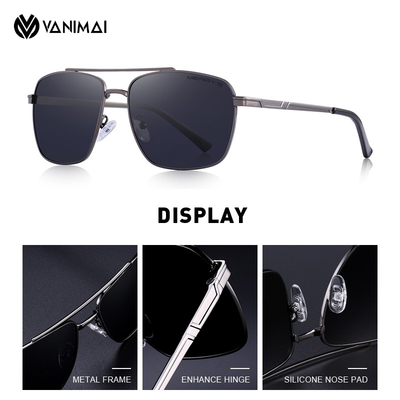 Mắt kính mát Nam- Kính Nam phân cực S8150, kính nam gọng vuông thời trang hàng nhập Mỹ chính hãng, mắt kính Vanimai