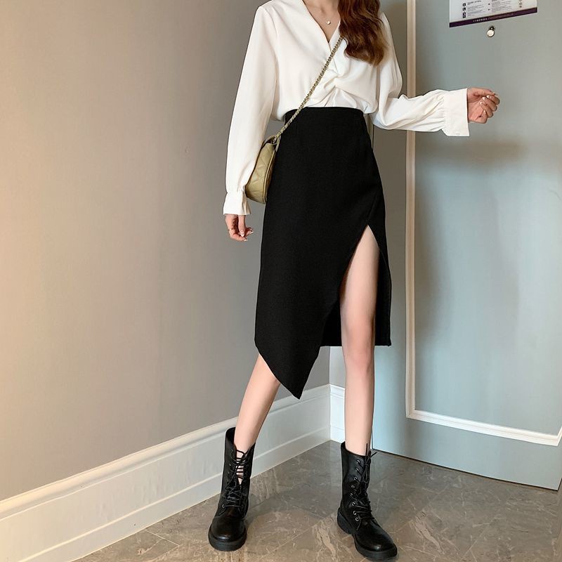 Chân váy Midi dài xẻ tà vạt chéo cá tính phong cách sang trọng có big size Mely's Fashion CV22 | BigBuy360 - bigbuy360.vn