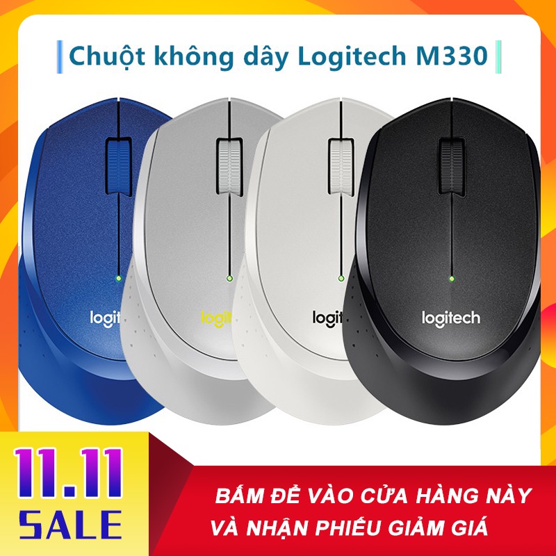 Chuột không dây Logitech M330 Silent Plus - Không có tiếng click khi sử dụng, Chuột công thái học-LJM300