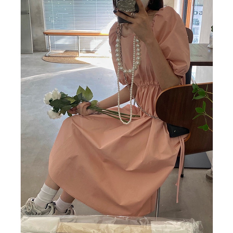 Đầm công chúa tay phồng dáng rộng thiết kế mới phong cách retro thanh lịch