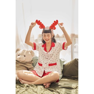 [O] VIBES Đồ bộ Pijama lửng Tym Red Py Set
