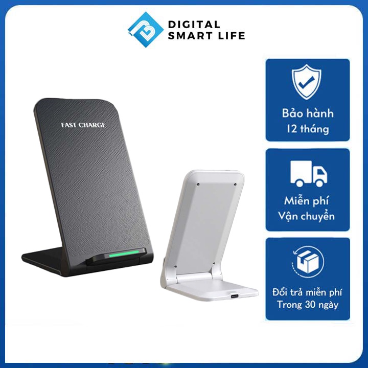 Sạc Không Dây Cao Cấp Wireless Charging Stand 15W Sạc Nhanh Không Dây Hộ Trợ CHuẩn Qi Cho Hệ Điều Hành IOS Android