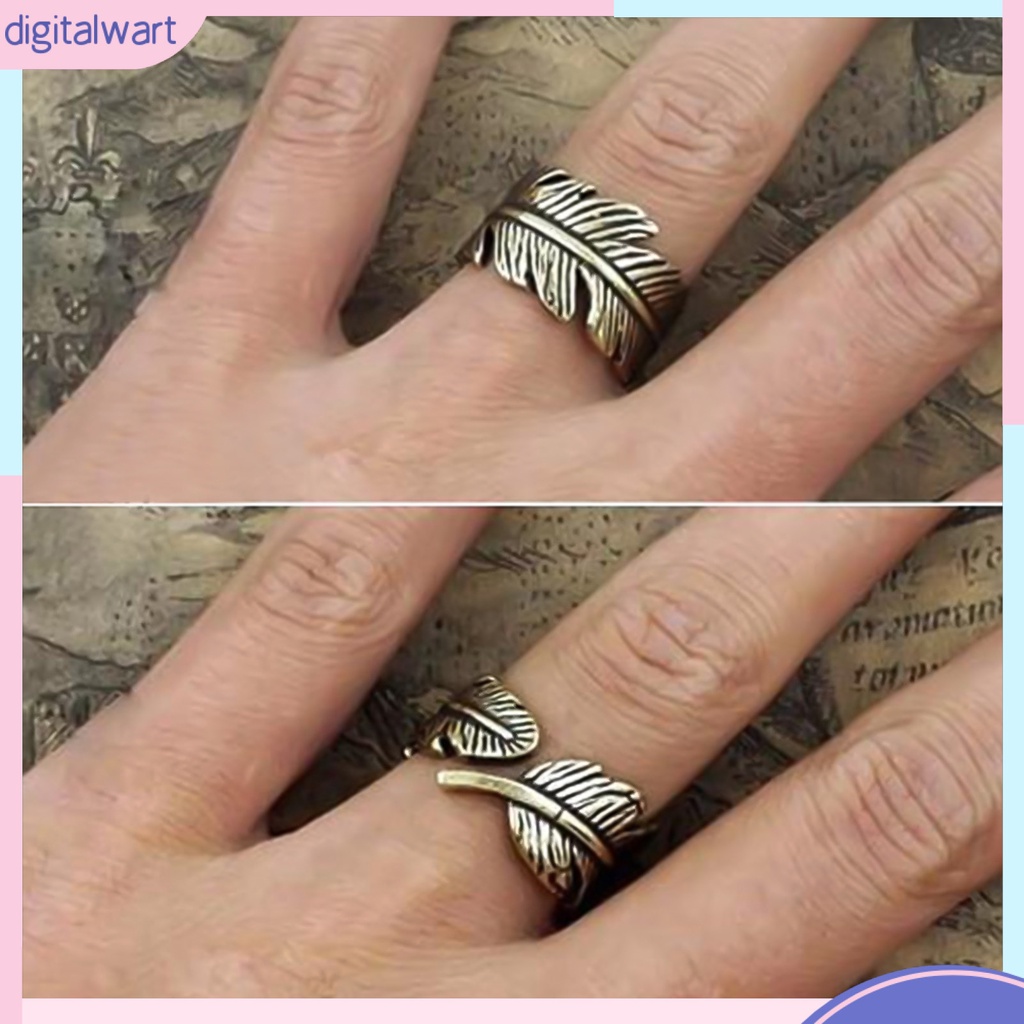 Nhẫn đồng dạng lông vũ phong cách retro