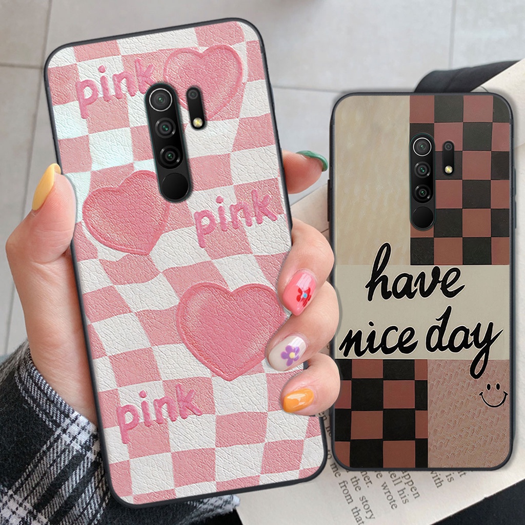 Ốp Xiaomi Redmi 9 caro trái tim cá tính, thời trang siêu đẹp, siêu phong cách