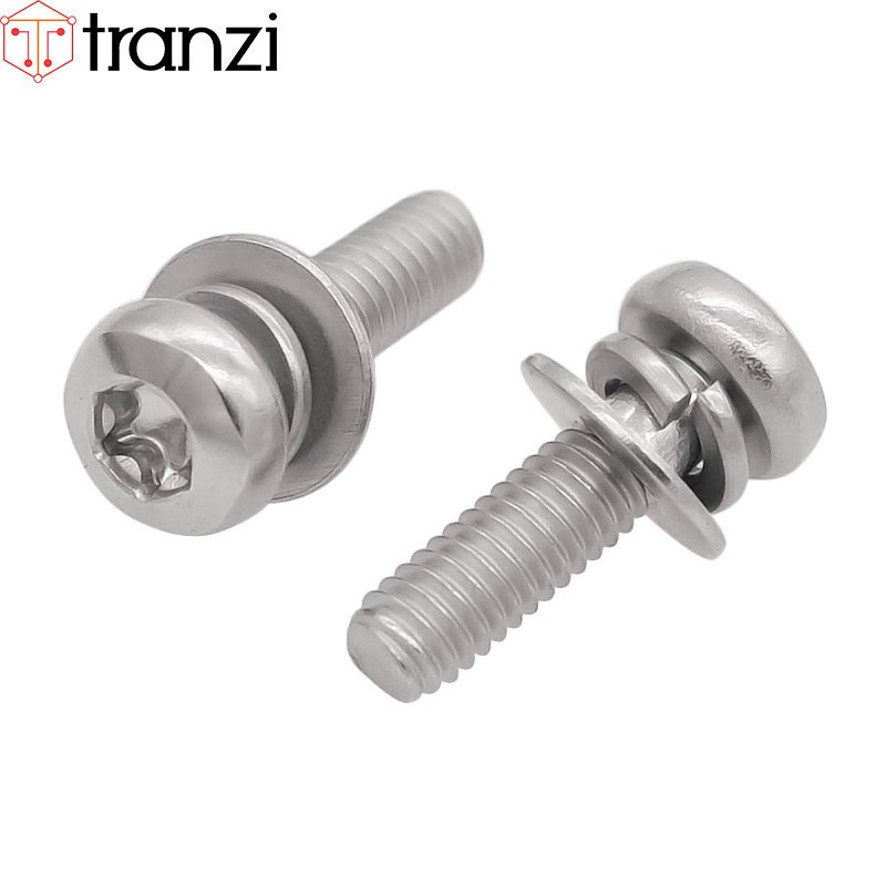 Vít hoa thị 6 cạnh kèm long đen phẳng vênh đầu cầu inox 304 M2 M2,5 M3 M4 M5 M6 M8