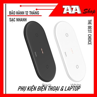 Đế Sạc Không Dây Hỗ Trợ Sạc Nhanh 10W 2 IN 1 HOCO CW23 - Bảo Hành Chính Hãng 12 Tháng 1 đổi 1