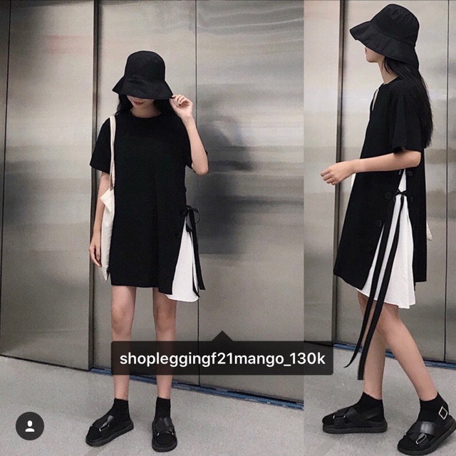 Váy phối dây nơ eo