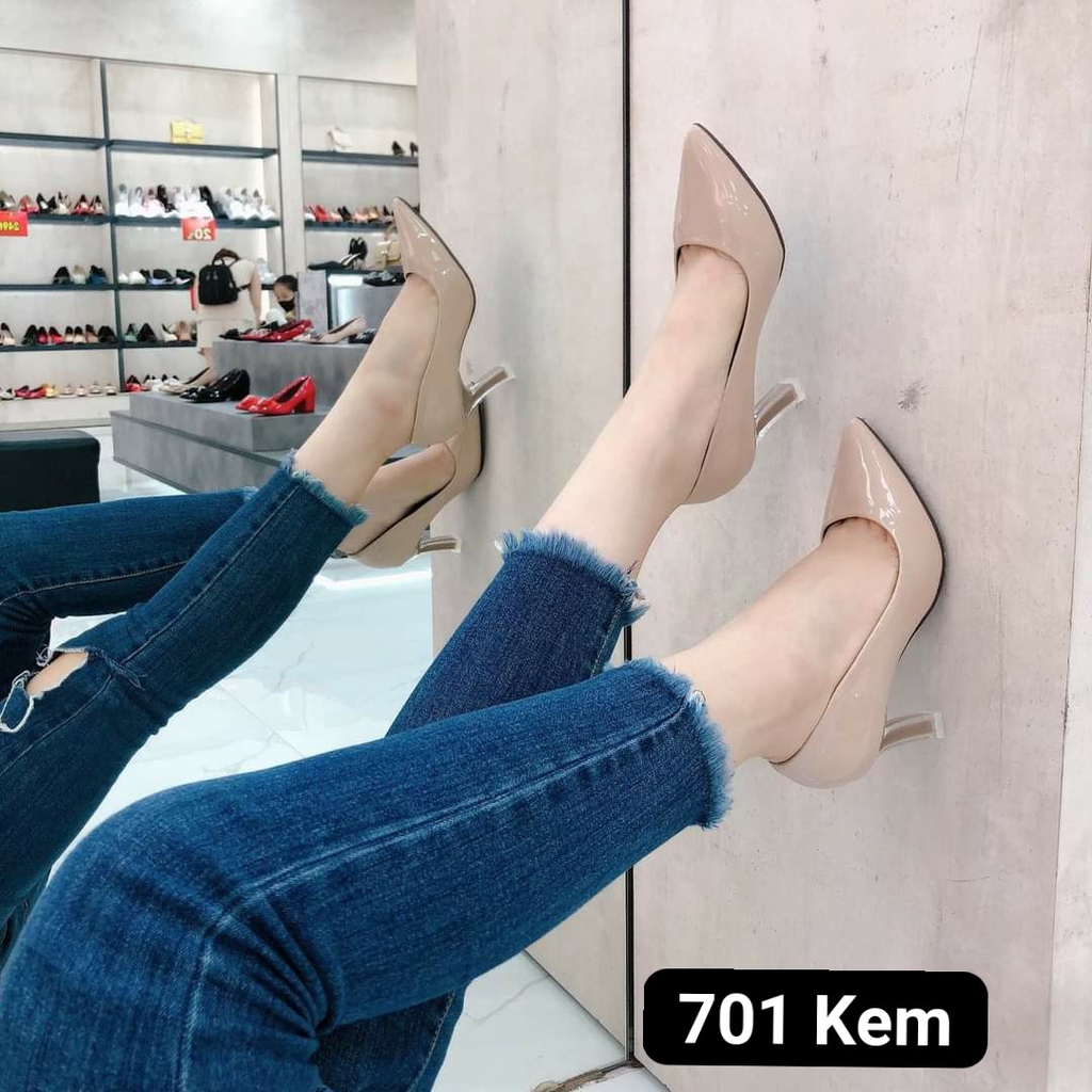 Giày Cao Gót Da Bóng Hàng Thiết Kế Gót Meka _HDO701 | BigBuy360 - bigbuy360.vn