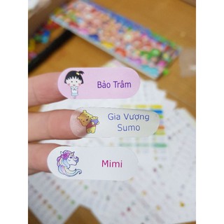 Set 120 sticker in tên bé