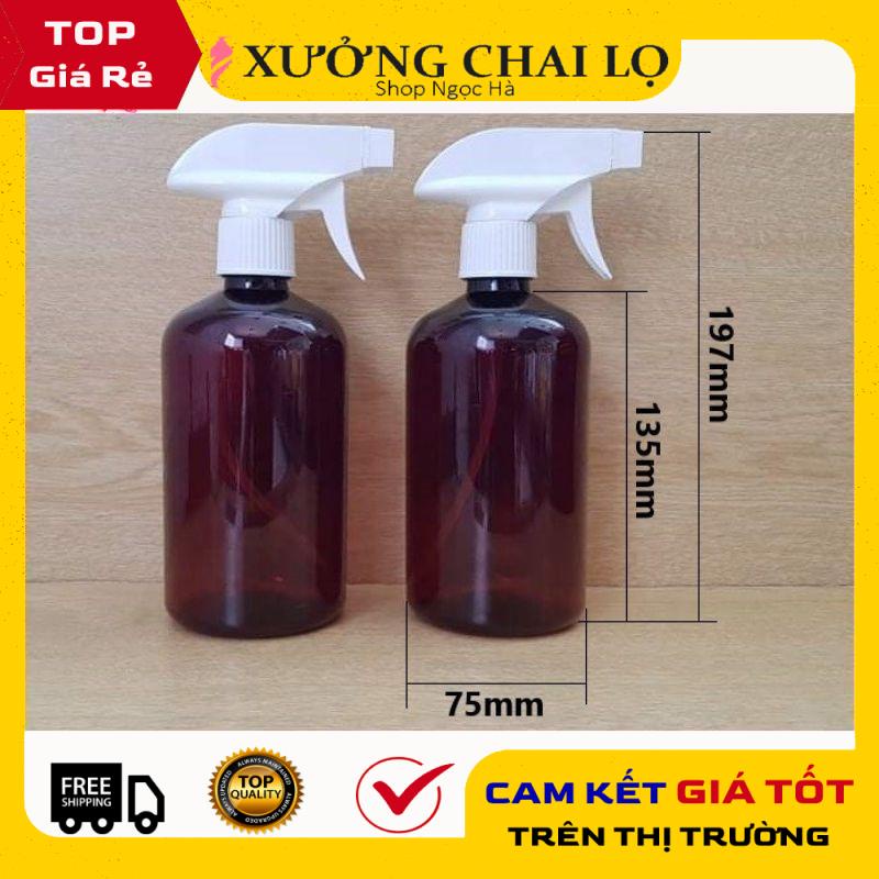 Chai Xịt Phun Sương ❤ GIÁ RẺ NHẤT ❤ Chai nhựa pet Vòi Xịt Kính rỗng 500ml Bầu tròn lùn chiết mỹ phẩm , phụ kiện du lịch