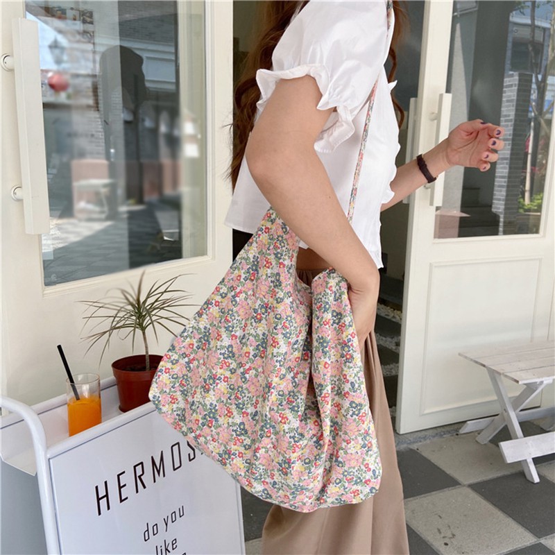 Túi Xách Canvas In Cánh Hoa Thân Thiện Với Môi Trường