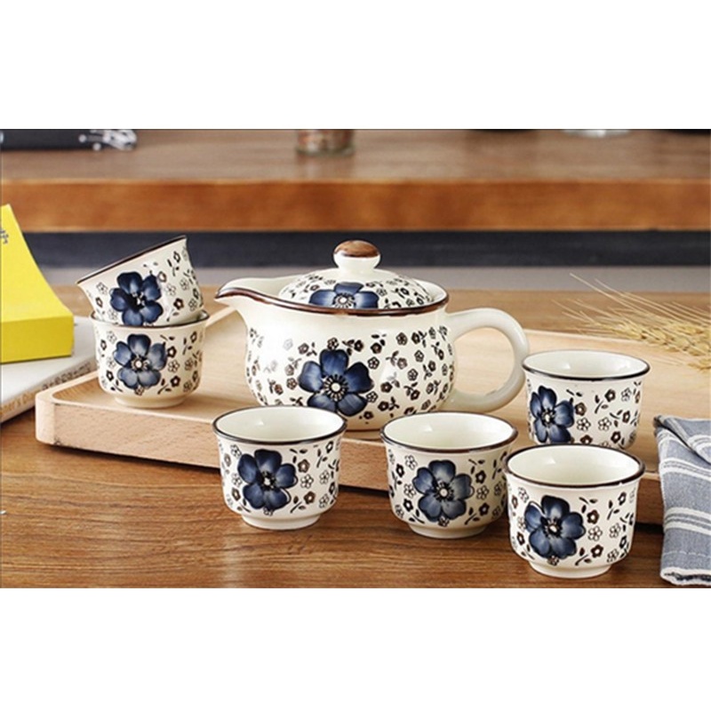 BỘ ẤM TRÀ MINI 1 ẤM 6 TÁCH CAO CẤP ( màu đỏ )