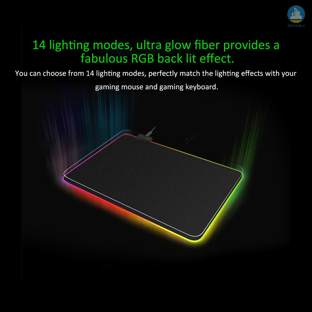 MI  LEDs RGB Mouse Pad 14 Lighting Modes Gaming Extra Large Soft Extended Non Slip Mousepad for Computers Gamer