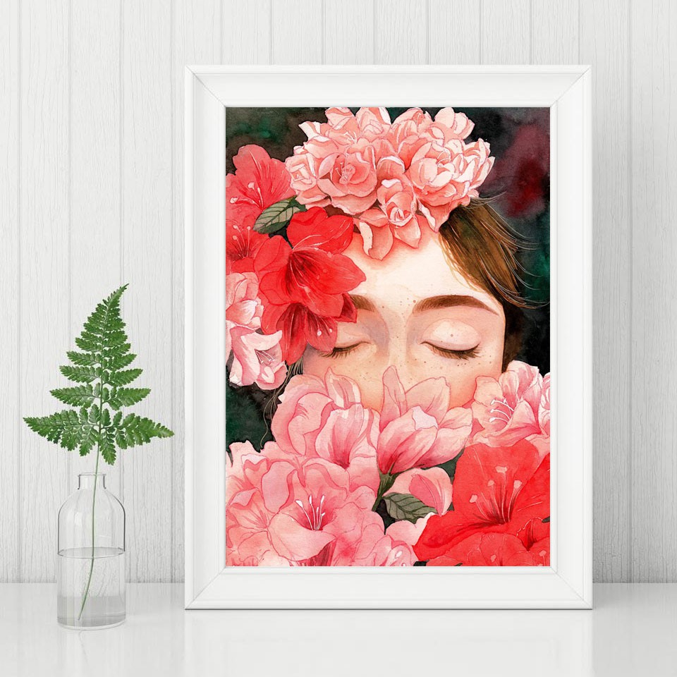 [Sẵn]Tranh Tô Màu Theo Số Anime Nàng Thơ - Tranh Sơn Dầu Số Hóa Cô Gái Thiên Thần | BigBuy360 - bigbuy360.vn