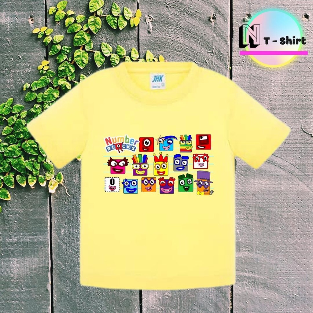Áo thun cho bé trai và bé gái in hình hoạt hình Number Blocks dễ thương, chất liệu cotton mềm mịn thoáng mát NTShirt 11