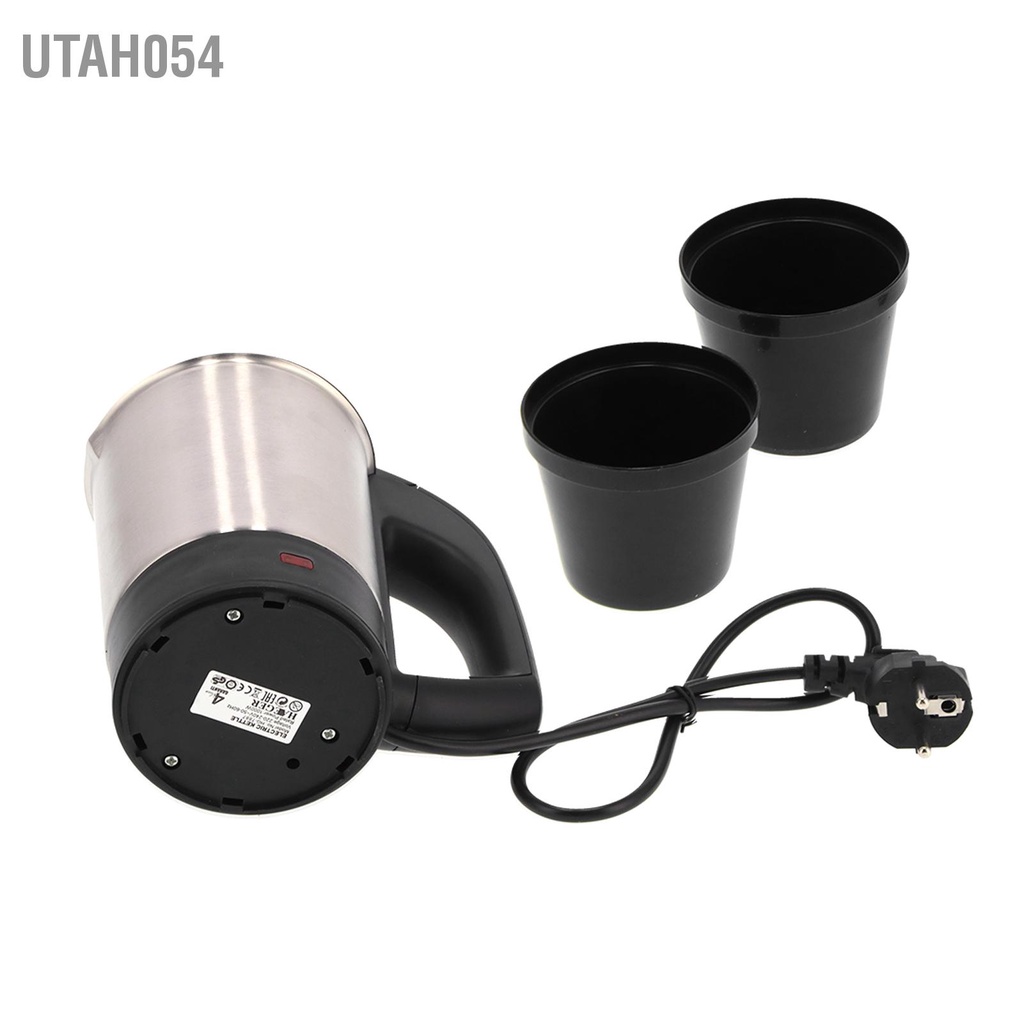 Set ấm đun nước bằng điện nhỏ gọn 0.5l thép không gỉ tự động ngắt điện eu 220v