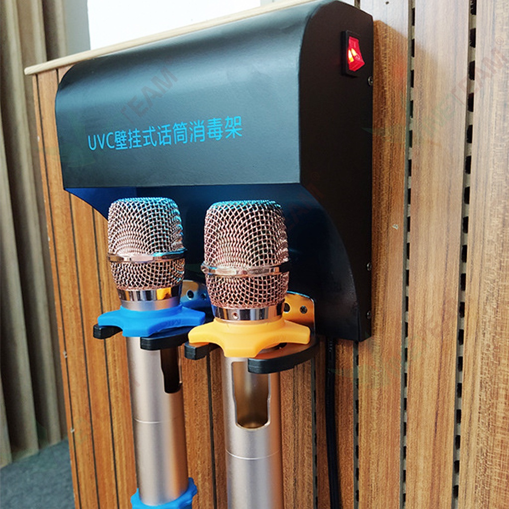 Máy tiệt trùng micrô bằng tia cực tím UVC treo tường kiêm giá đỡ micro karaoke -dc4695