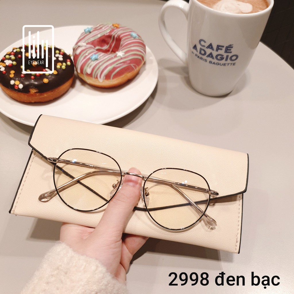 [Mã FARSBREST30 giảm 10% đơn 99K] Gọng kính cận nữ Lilyeyewear mắt oval kim loại thanh mảnh màu sắc thời trang 2998