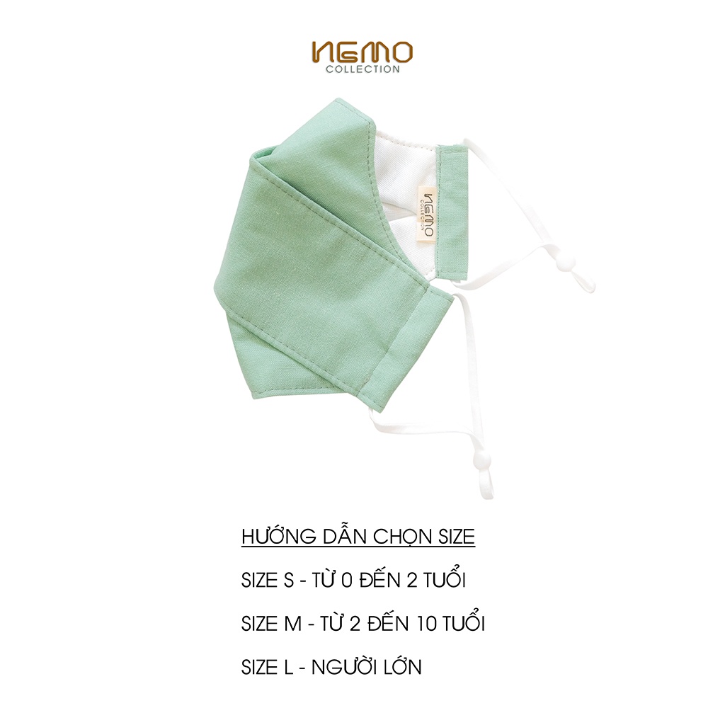 Khẩu Trang Vải Linen 4D NEMO Collection, Chống Nắng, Lọc Khuẩn, Thoáng Khí Không Gây Mụn - KTDM