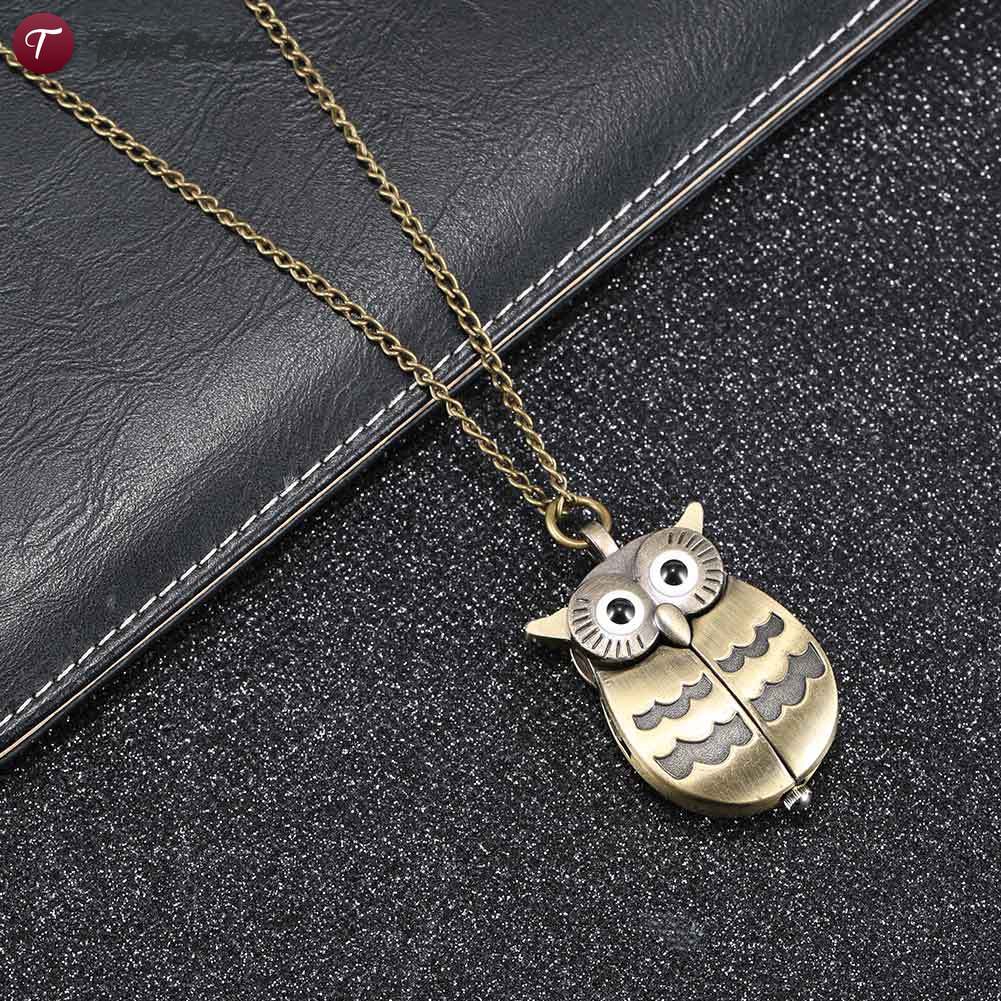 Đồng Hồ Quả Quýt Chạm Khắc Hình Con Cú Phong Cách Vintage