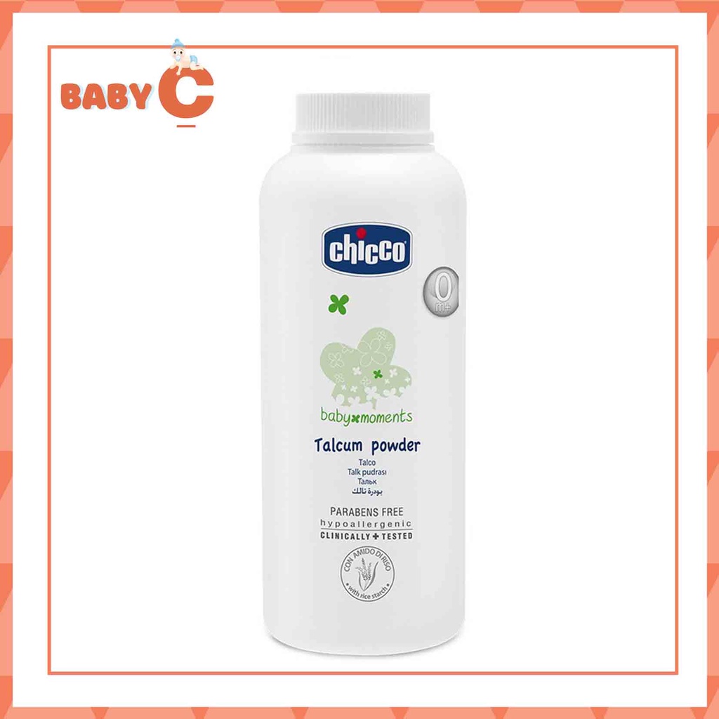 Phấn rôm chiết khấu từ tinh bột gạo Chicco cho bé 0M+ hộp 150gram an toàn cho bé-BaByC