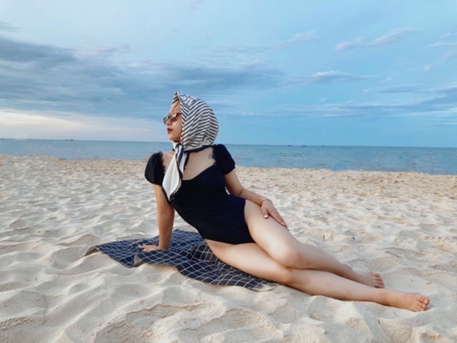 Khăn turban lụa vuông bandana làm áo yếm nhiều mẫu- Maben