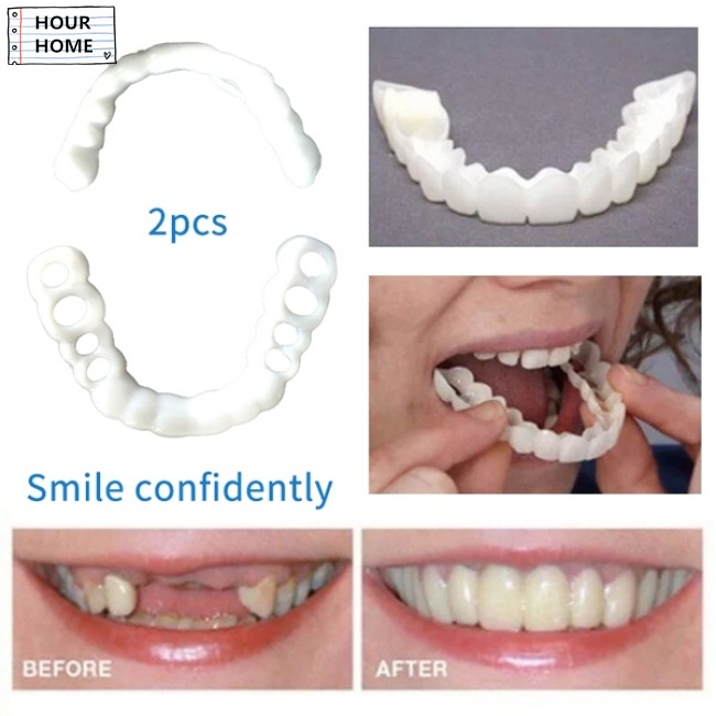 [Hàng mới về] Cặp miếng bọc răng hàm trên và hàm dưới tái sử dụng được đem lại hàm răng trắng sáng