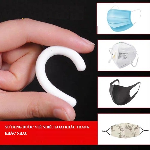 Quai đeo khẩu trang silicone có gợn sóng đệm êm vành tai chống hằn đỏ-PK-44