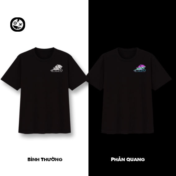 Áo thun nam UMAD racing boy STB V.1 phản quang 7 màu cổ tròn tay ngắn màu đen có big size 100kg mẫu Biker xe độ, xe đua