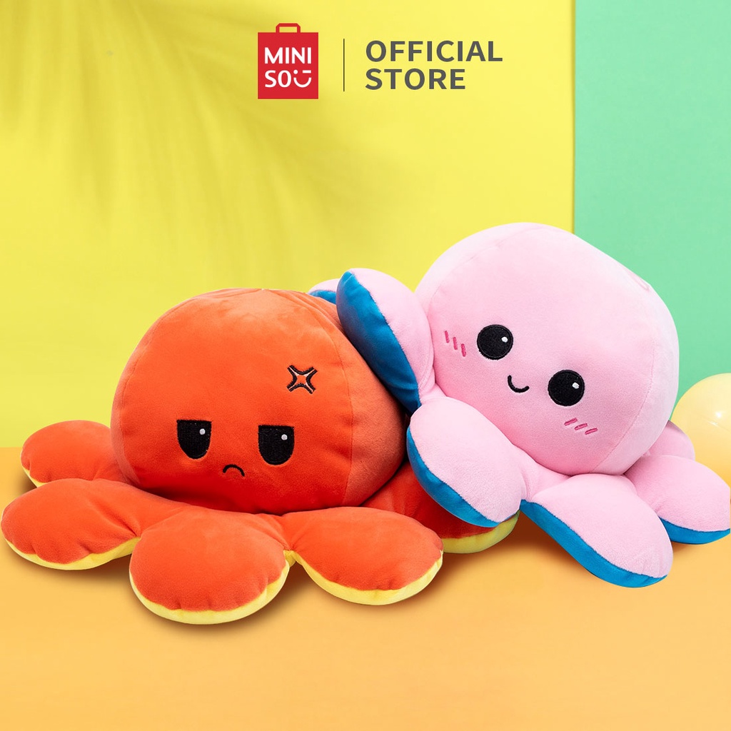 [Mã LIFECPMALL giảm 12% đơn 250K] Miniso Gấu Bông Bạch Tuộc Cảm Xúc 2 Mặt 45cm