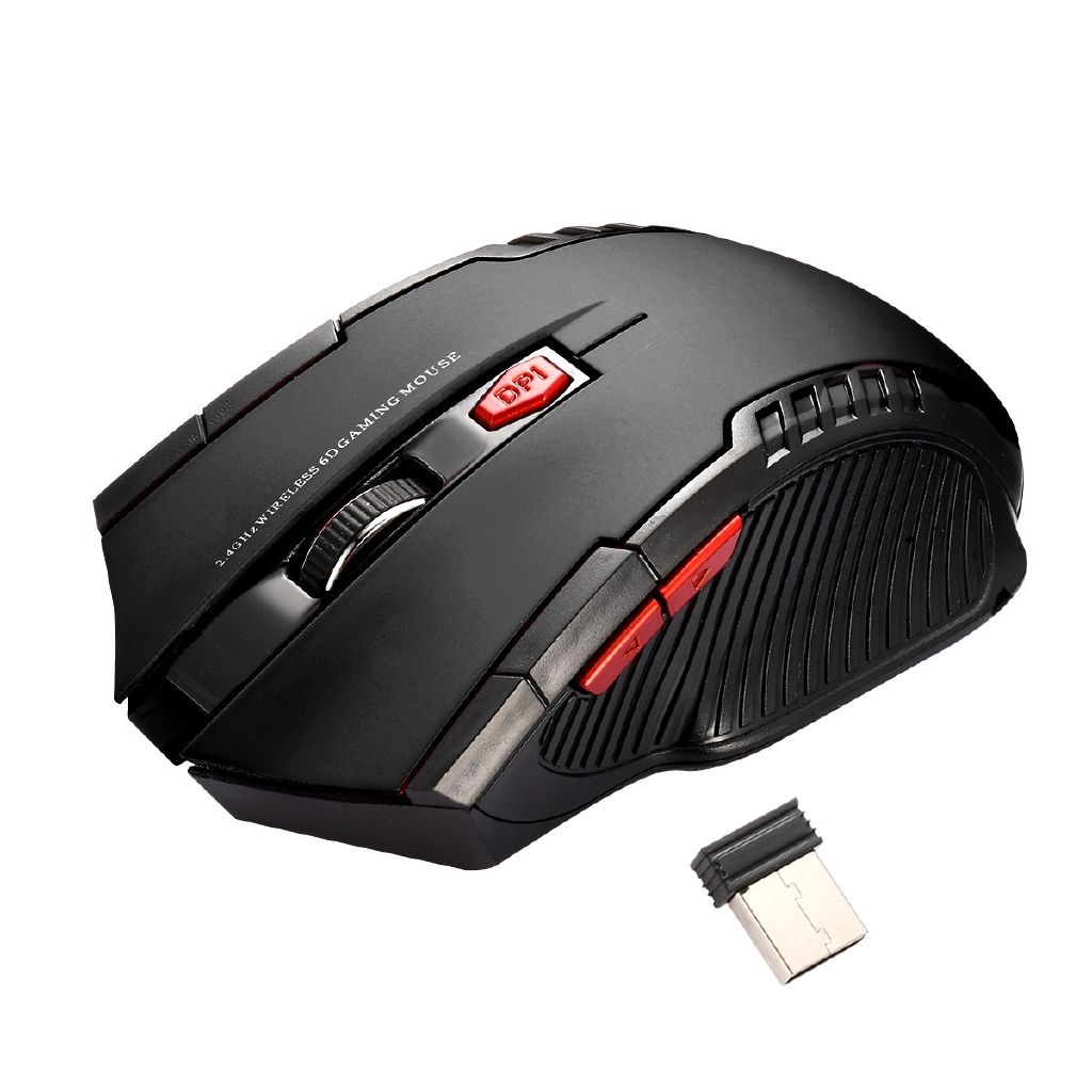 Chuột quang gaming không dây 2.4 Ghz hỗ trợ USB nhận sóng cho PC/ Laptop
