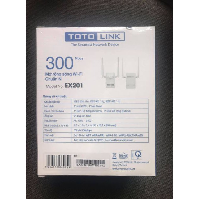 Bộ kích WiFi TOTOLINK EX201 - Bảo Hành 2 Năm, Hàng Chính Hãng | BigBuy360 - bigbuy360.vn
