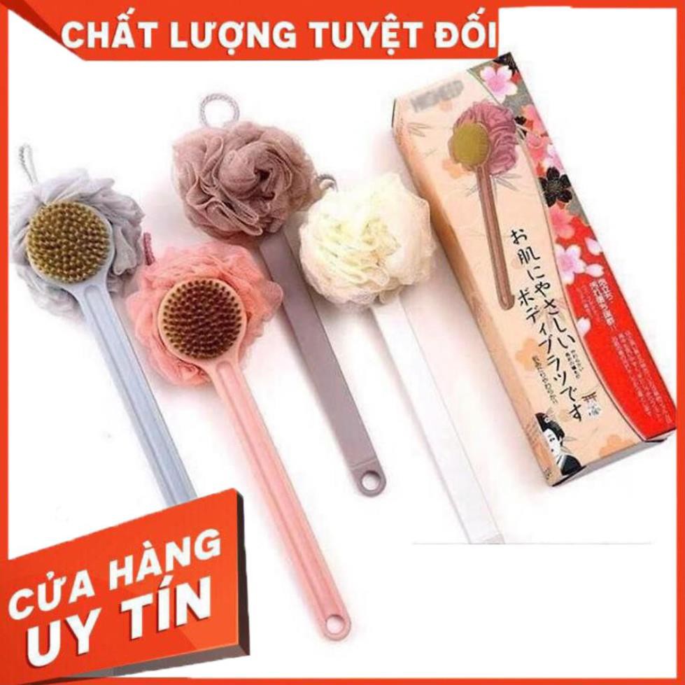 [Hàng xuất nhật cao cấp fullbox] Cây chà lưng khi tắm, cây cọ lưng 2in1