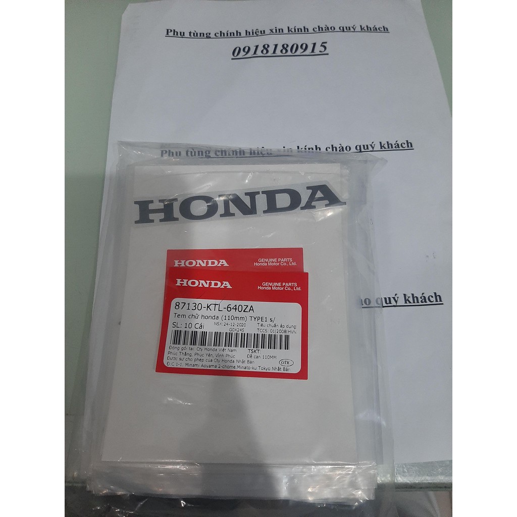 Tem chữ honda (110mm) anpha 100 110 honda giá 1 bên