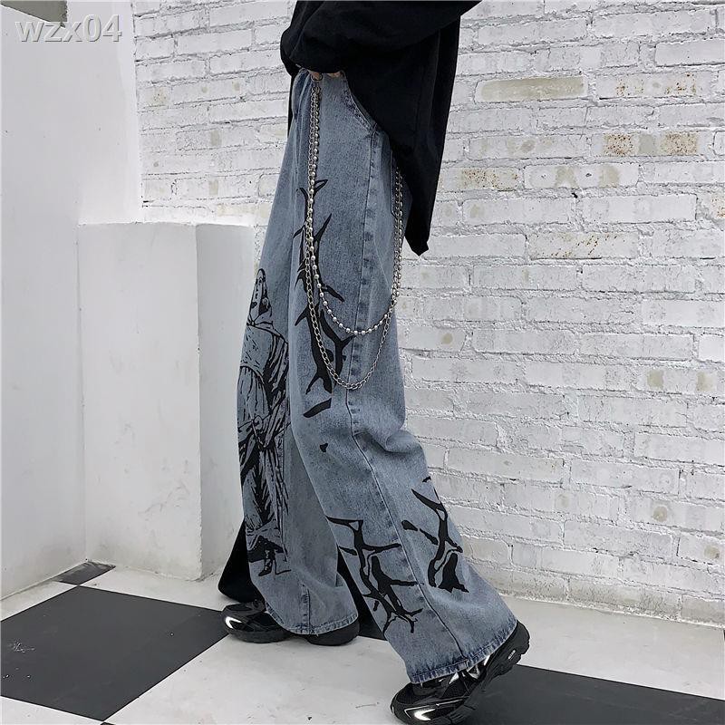 Quần jean nữ mùa hè phong cách mới retro Hàn Quốc giặt âu ống rộng cạp cao thẳng xu hướng dài [vận chuyển trong v