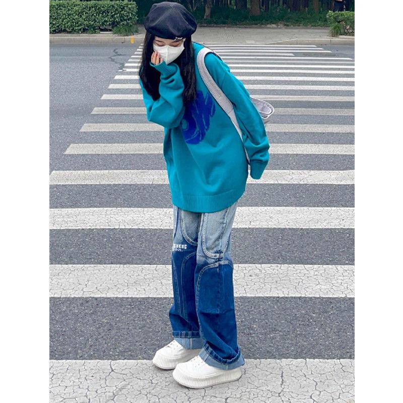 ☇✐✴Quần jean dài màu Gradient thiết kế mới năng động thời trang mùa xuân thu dành cho cặp đôi | BigBuy360 - bigbuy360.vn