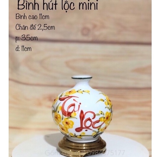 Bình hút lộc mini gốm sứ Bát Tràng
