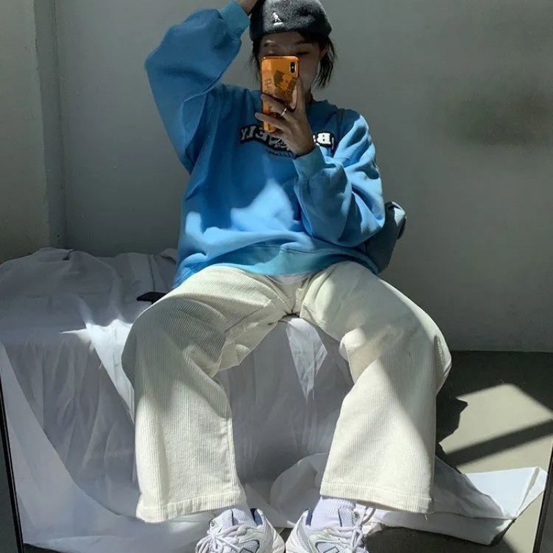 [ Hot nhất 2021 ]Quần jogger ống rộng nhung tăm siêu dày siêu đẹp, Quần nhung tăm dáng xuông form rộng đi làm đi học